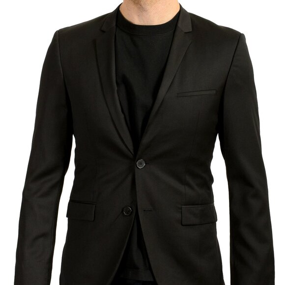 Hugo Boss Men's "Adris4/Heibo3" Black 100% Wool Sport Coat Blazer US 36R IT 46R - Picture 1 of 6